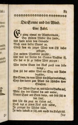 83-84, Die Sonne und der Wind. Eine Fabel