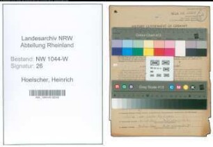 Entnazifizierung Heinrich Hoelscher , geb. 12.05.1899 (Bergmann)