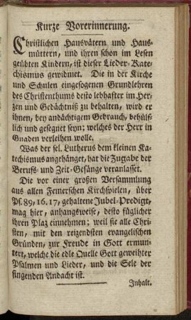 Kurze Vorerinnerung.