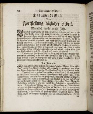 Das zehende Buch, Von Fortstellung täglicher Arbeit, Monatlich durchs gantze Jahr.