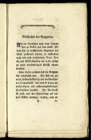 Geschichte der Aegypter.