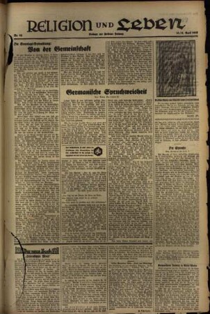 Dritte Ausgabe vom Samstag, den 10. April 1937.