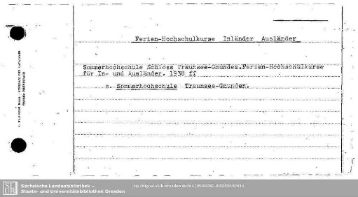 Ferien-Hochschulkurse Inlaender
