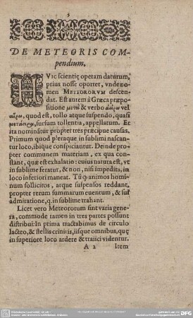 DE METEORIS COMPENDIUM.