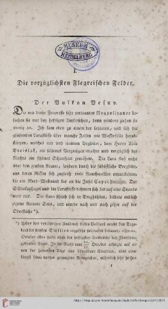 I. Die vorzüglichen Flegreischen Felder