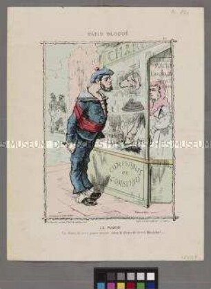 Le Marin - Nr. 1 der Folge Paris bloqué - Karikatur auf den Lebensmittelmangel während der Belagerung von Paris
