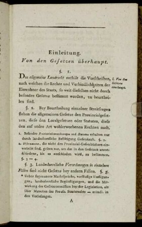 Einleitung. Von den Gesetzen überhaupt