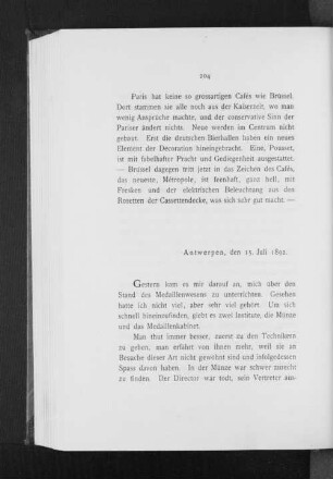 Antwerpen, den 15. Juli 1892.