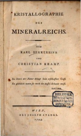 Kristallographie des Mineralreichs
