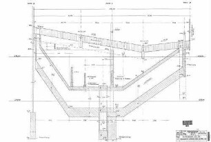 Ulm Hbf: U-Parkplatz Querschnitt: Luftkanal-Entw. zw. Reihe 1/2 Blatt Nr: U3-63 Empfangsgeb. U-Parkplatz