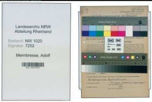 Entnazifizierung Adolf Meimbresse , geb. 21.01.1899 (Kaufmaennischer Angestellter)