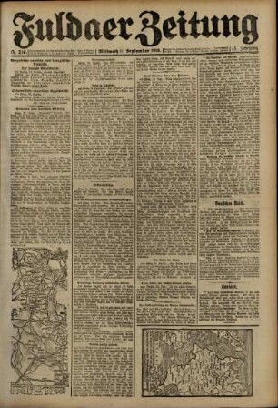 Ausgabe vom Mittwoch, den 11. September 1918.