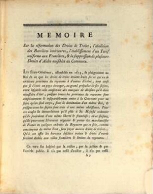 Collection Des Mémoires Presentés A L'Assemblée Des Notables : Premiere Et Seconde Division