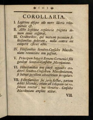 11-12, Corollaria.