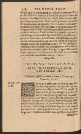 Feriis Nativitatis Mariae, In Epistolam ...
