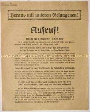 Amnestie- und Beitrittsaufruf des Volksbundes zum Schutze der deutschen Kriegs- und Zivilgefangenen