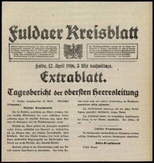 Ausgabe vom Mittwoch, den 12. April 1916.