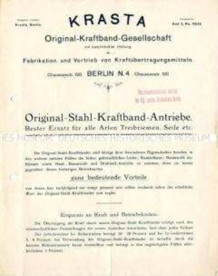 Original-Stahl-Kraftband-Antriebe. Bester Ersatz für alle Arten Treibriemen, Seile etc.