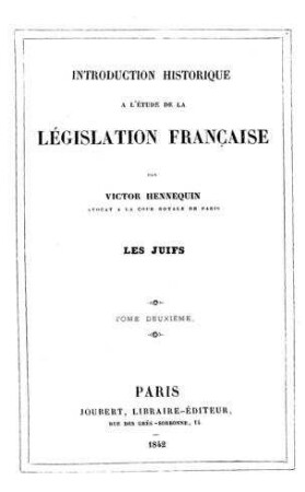 In: Introduction historique à l'étude de la législation française ; Band 2