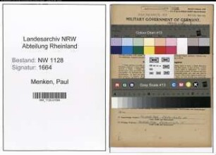 Entnazifizierung Paul Menken , geb. 17.05.1915 (Polizist)
