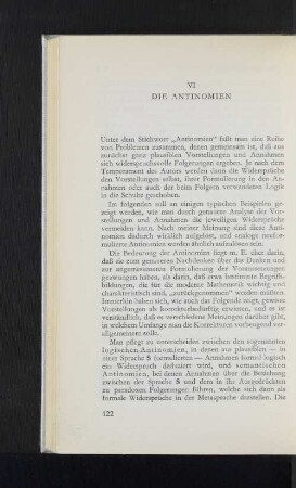 VI. Die Antinomien