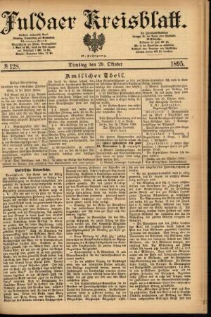 Ausgabe vom Dienstag, den 29. Oktober 1895.