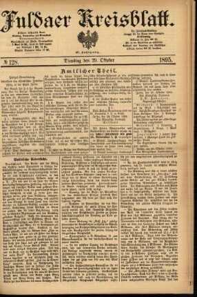 Ausgabe vom Dienstag, den 29. Oktober 1895.