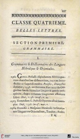 Section premiere: Grammaire