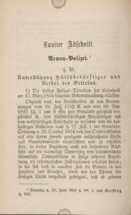 Zweiter Abschnitt. Armen-Polizei.