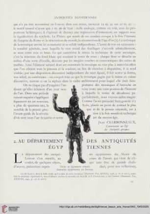 Les récentes acquisitions du Musée du Louvre : au département des antiquités Égyptiennes