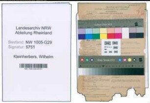Entnazifizierung Wilhelm Kleinherbers , geb. 12.02.1895 (Werkmeister)