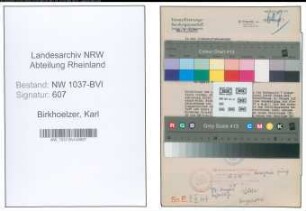 Entnazifizierung Karl Birkhoelzer , geb. 10.05.1903 (Stadtsekretaer)