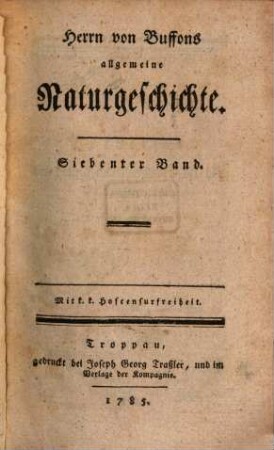 Herrn von Buffons allgemeine Naturgeschichte, 7