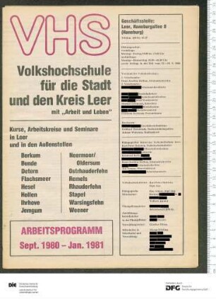 Programm 2. Semester 1980/1981
