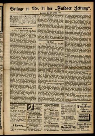 Zweite Ausgabe vom Sonntag, den 27. März 1892.