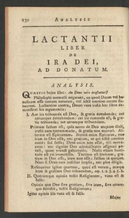Lactantii Liber De Ira Dei, Ad Donatum