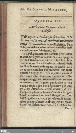 Quaestio XII. An & quales Peccatores sint in Ecclesia?