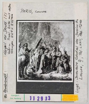 zu Rembrandt: Abigail vor David. Paris, Louvre