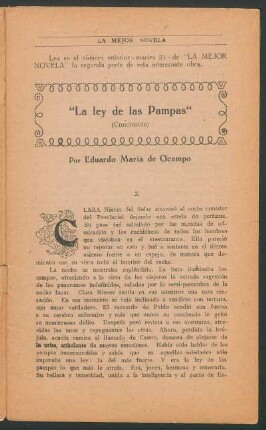 "La ley de las Pampas" : (Conclusión)