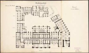 Stadthaus Schinkelwettbewerb 1898: Grundriss Sockelgeschoss 1:200