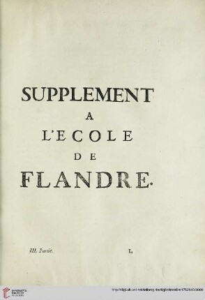 Supplement l'ecole de Flandre