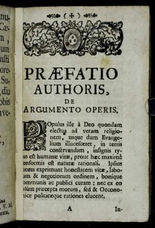 Præfatio Authoris, de Argumento Operis.