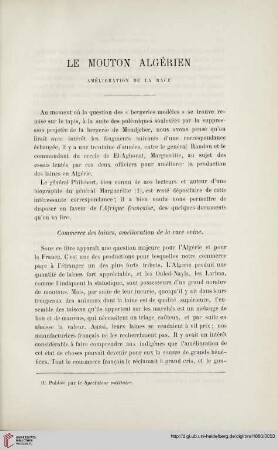 6.1888 = Année 7: Le mouton algérien : amélioration de la race