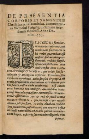 Tragoediis fanaticorum non perturbemur ...