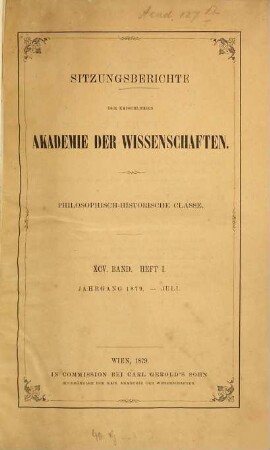 Sitzungsberichte. 95. 1879