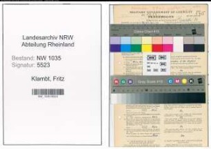 Entnazifizierung Fritz Klambt , geb. 07.02.1905 (Ingenieur)