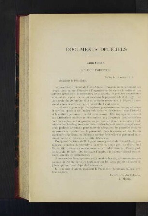 Documents Officiels.