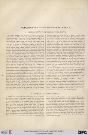 Summarium privilegiorum supra relatorum