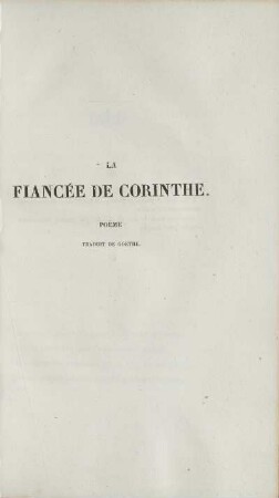 La Fiancée De Corinthe.