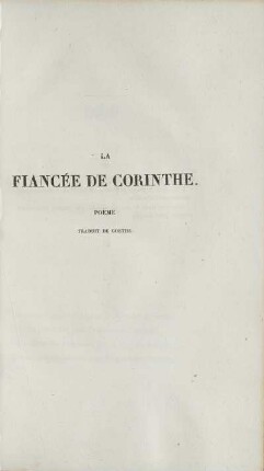 La Fiancée De Corinthe.